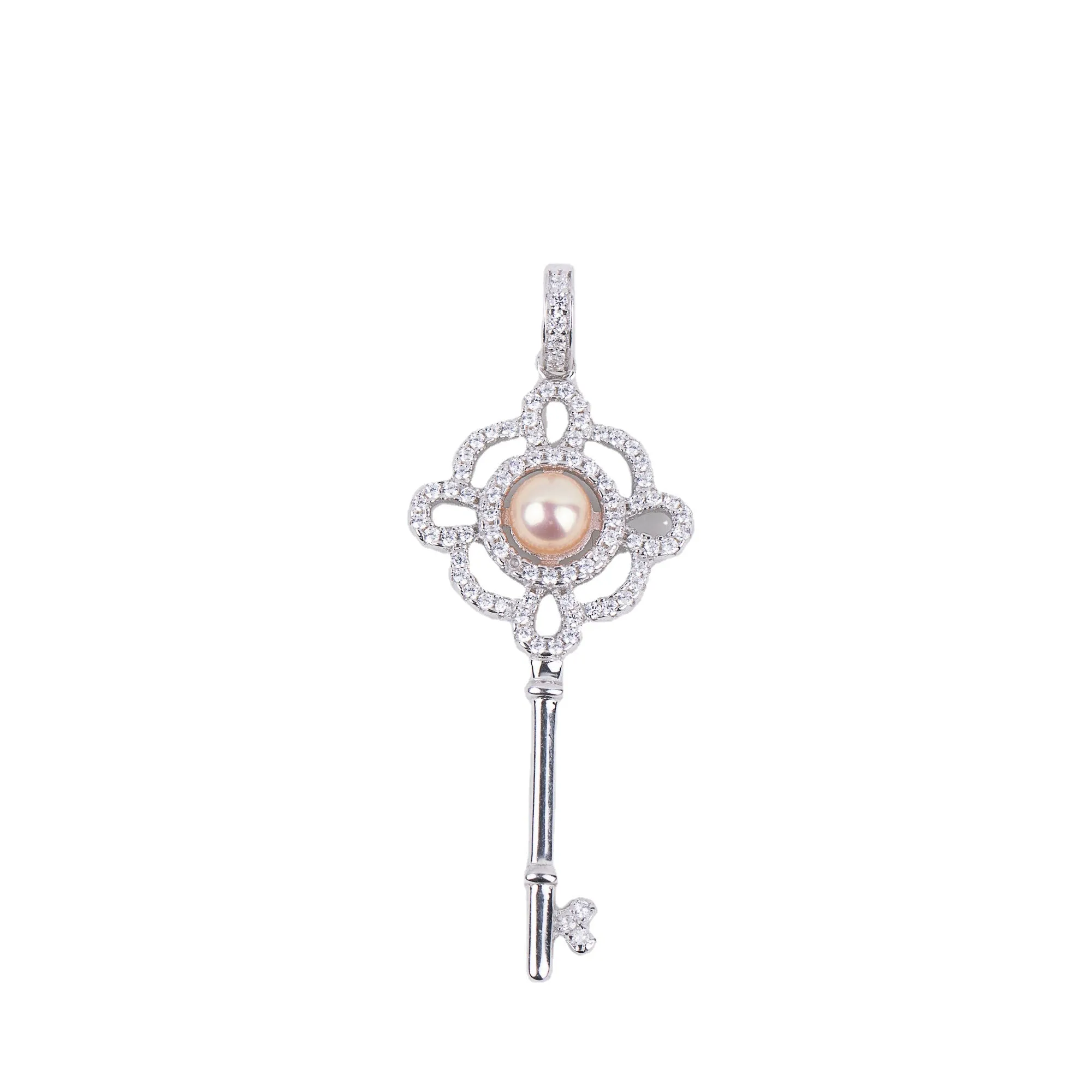 P030528 DIY 7-8mm Natural Freshwater pearl pendant accessory 925 sterling silver engagement jewelry necklace for women