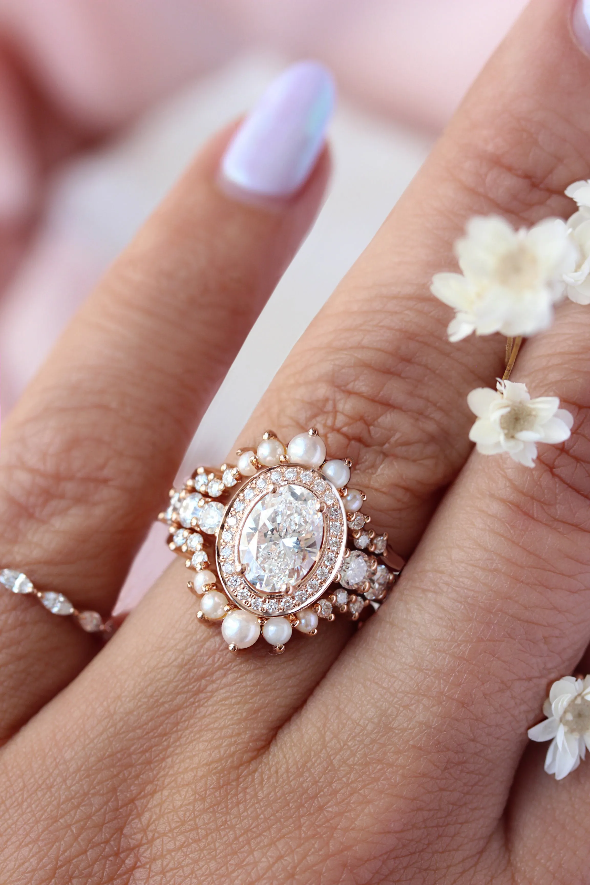 Pearls & Diamond Ring Guard Enhancer