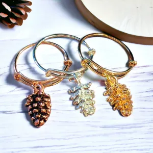 Pine Cone Expandable Charm Ring