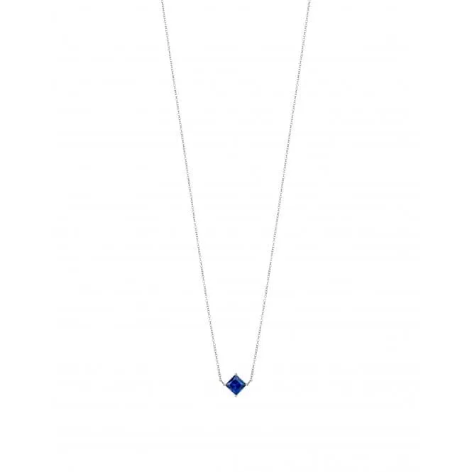 Princess cut lab created sapphire necklace GN375L