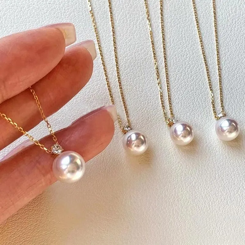 Princess Style Akoya Pearl Pendant Necklace
