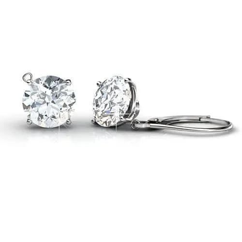 Radiant 0.50CT Round Cut Diamond Stud Earrings in 14KT White Gold