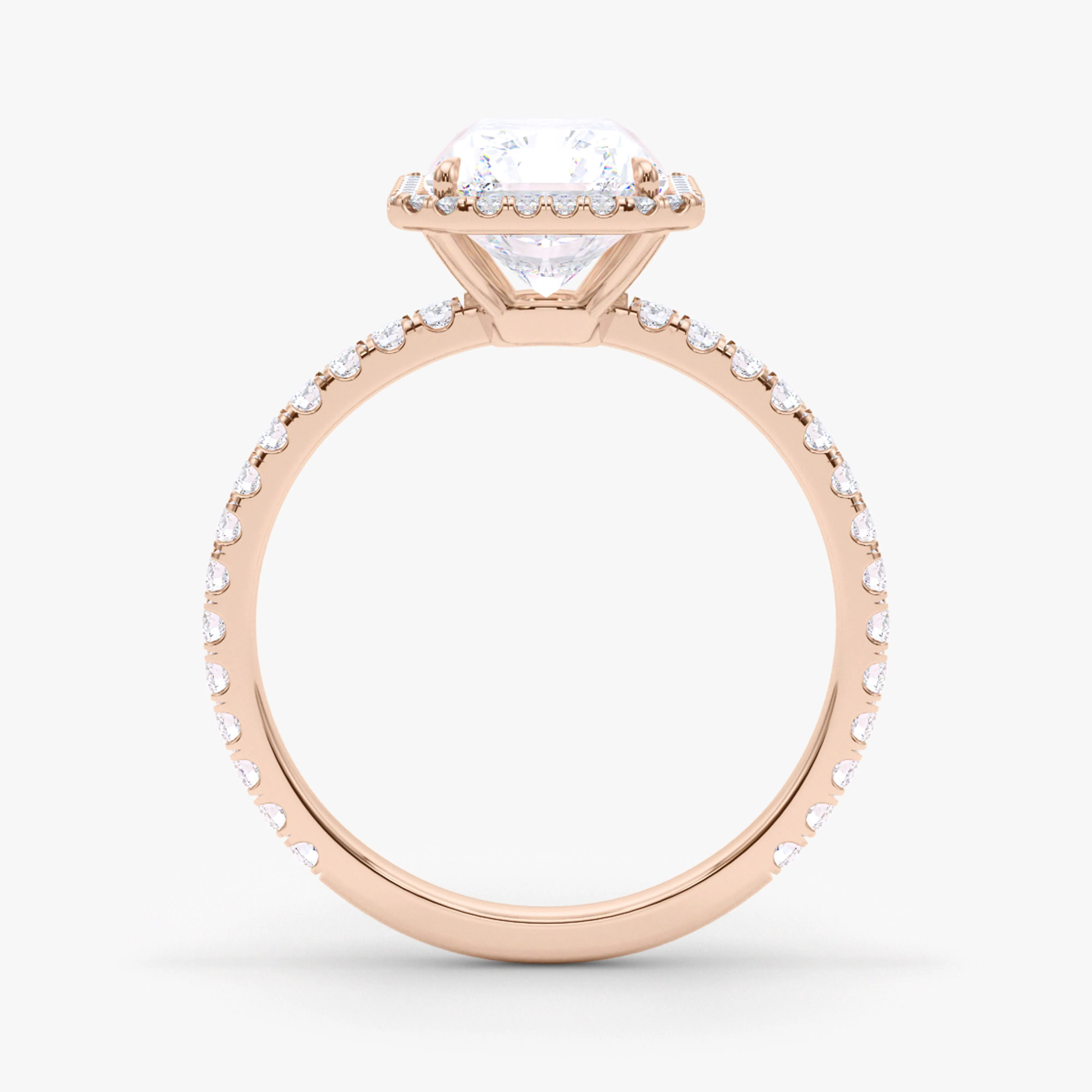 Radiant Cut Halo and Pave Diamond Ring