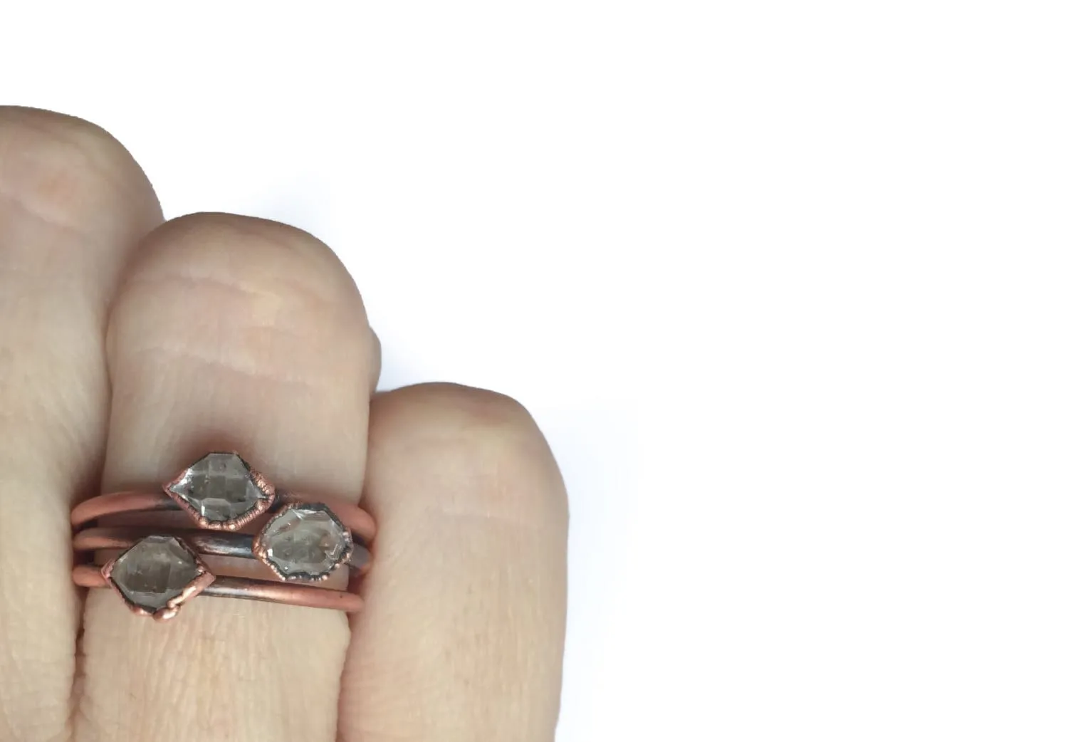 Raw crystal ring | Herkimer diamond ring