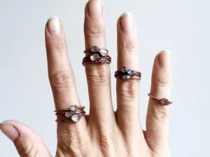 Raw crystal ring | Herkimer diamond ring