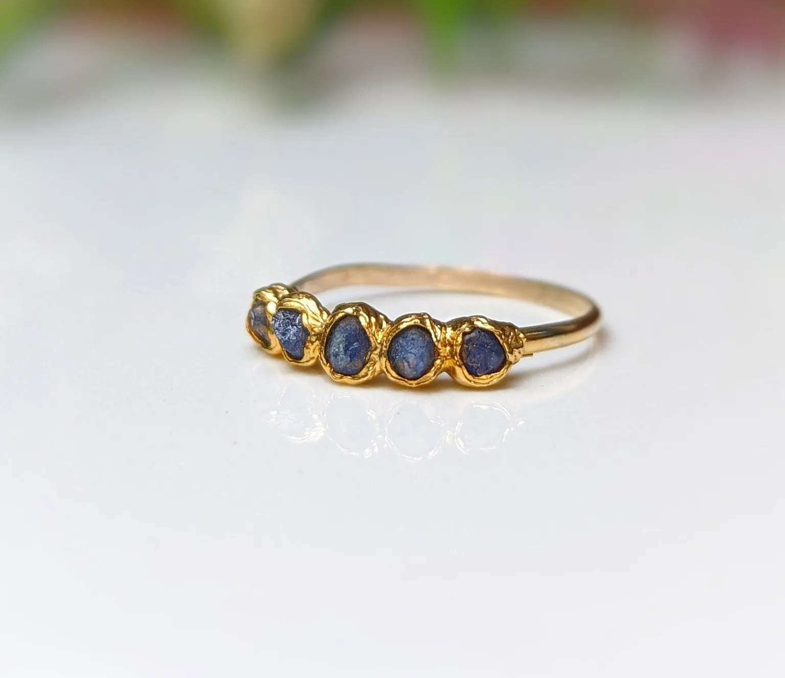 Raw Sapphire Multi-stone ring
