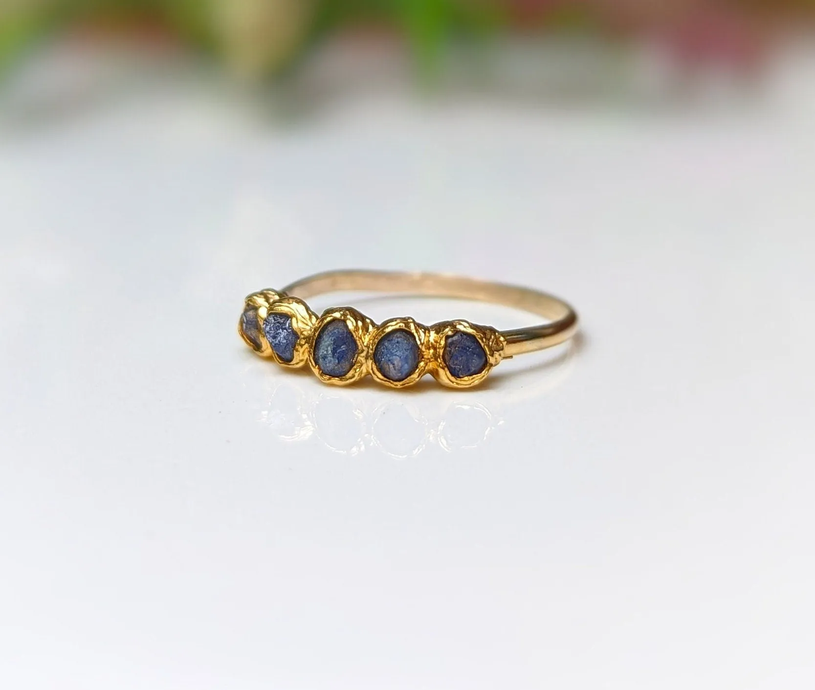 Raw Sapphire Multi-stone ring