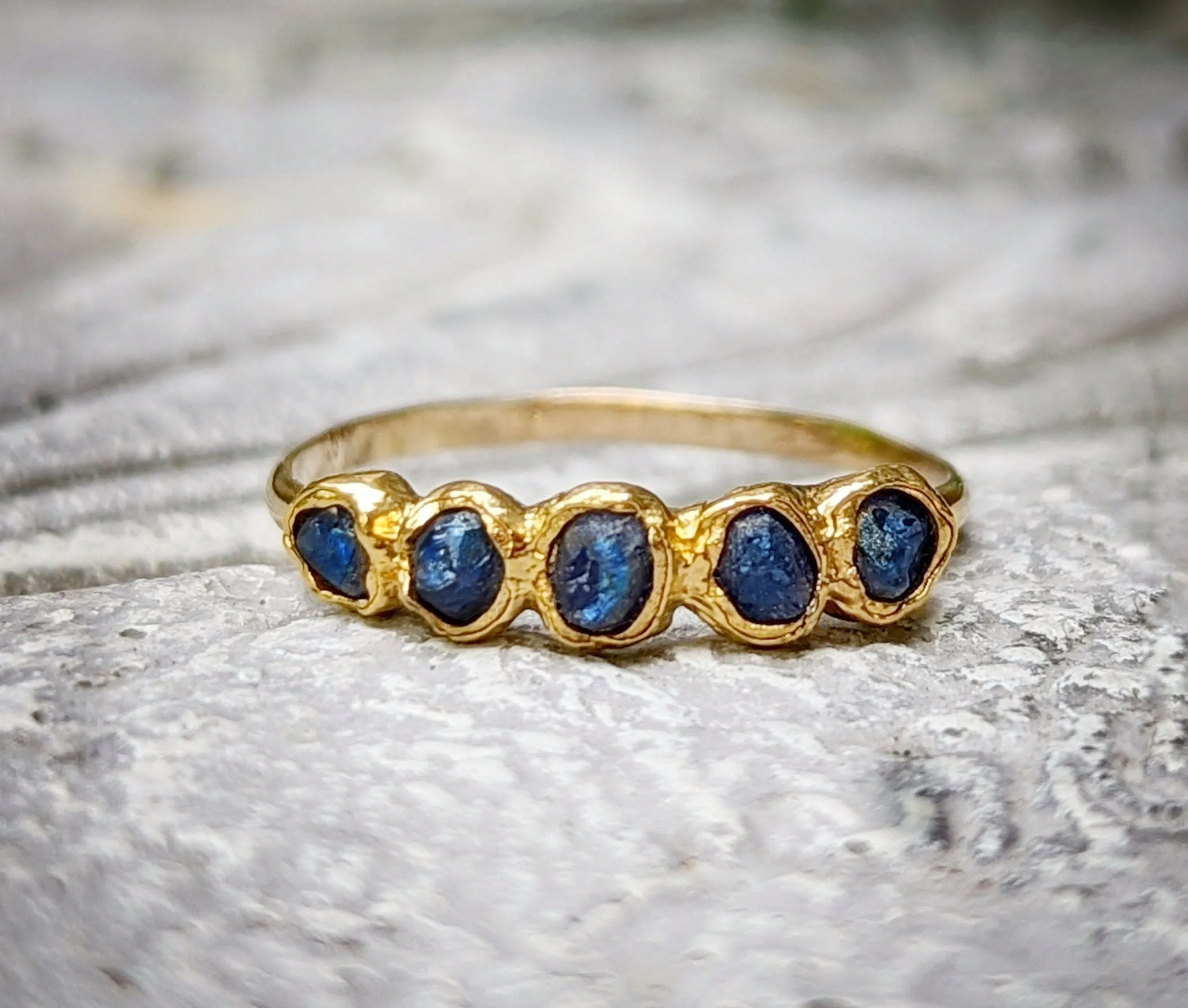 Raw Sapphire Multi-stone ring