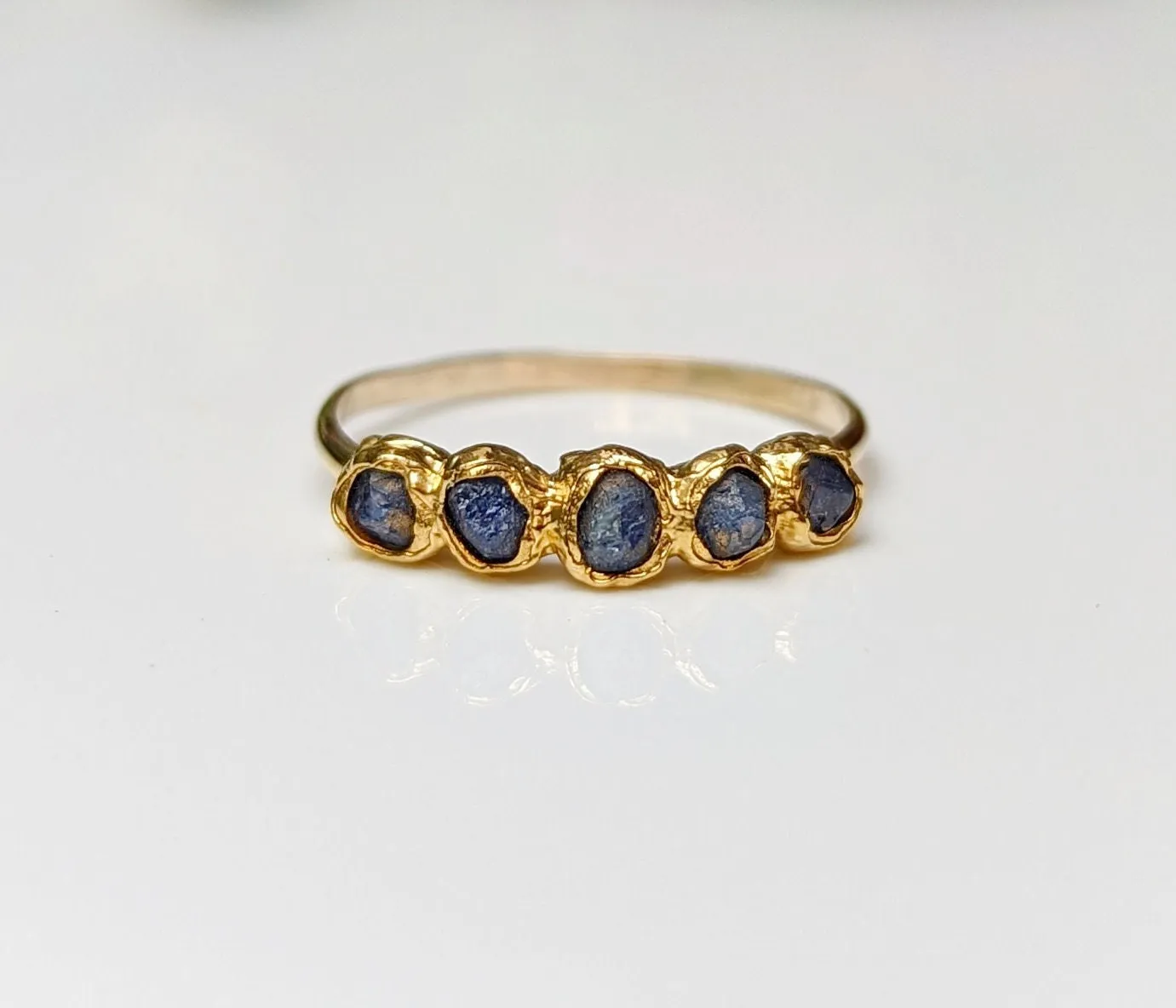 Raw Sapphire Multi-stone ring