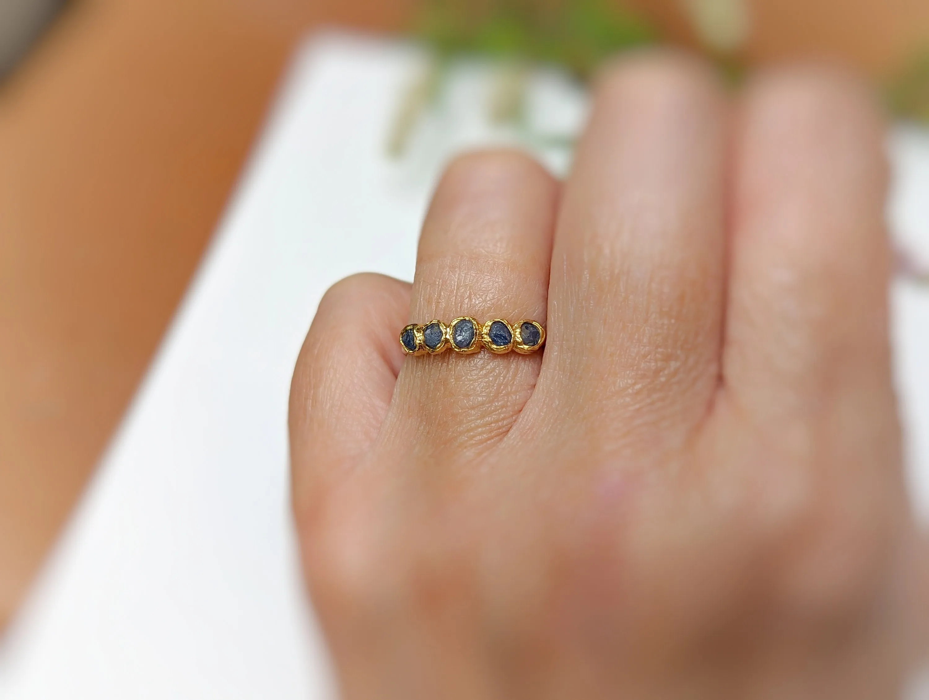 Raw Sapphire Multi-stone ring