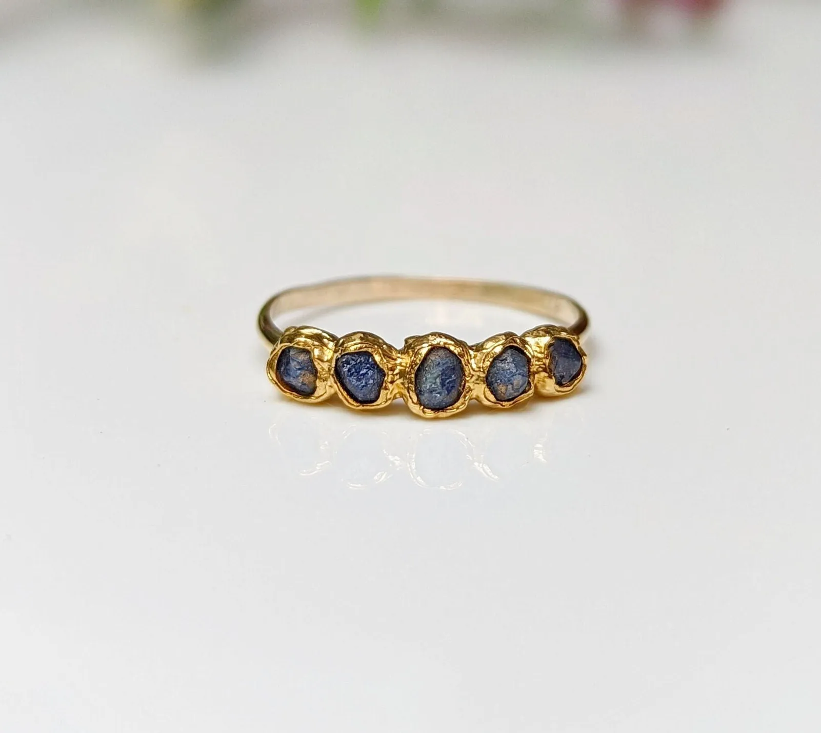 Raw Sapphire Multi-stone ring