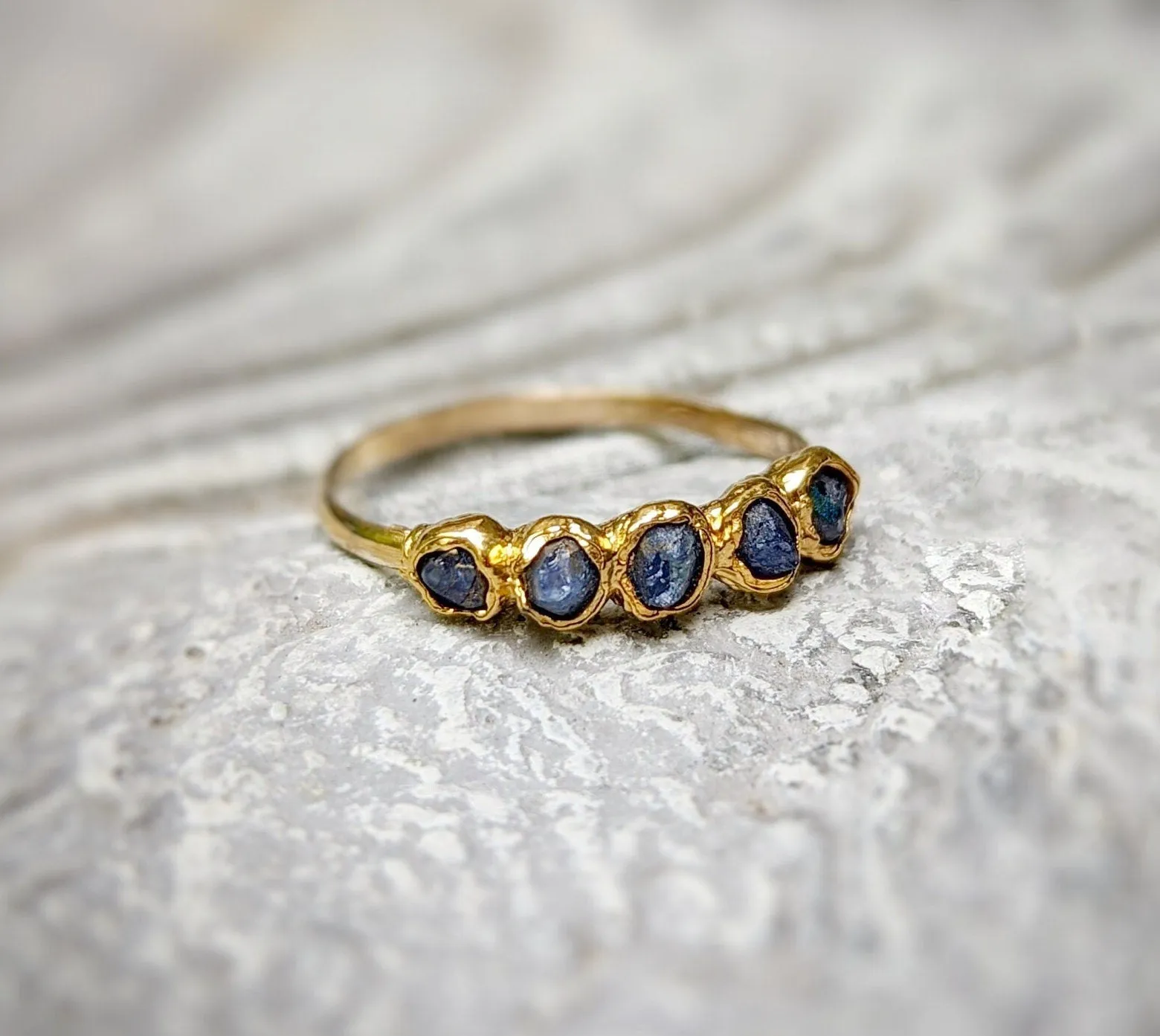 Raw Sapphire Multi-stone ring