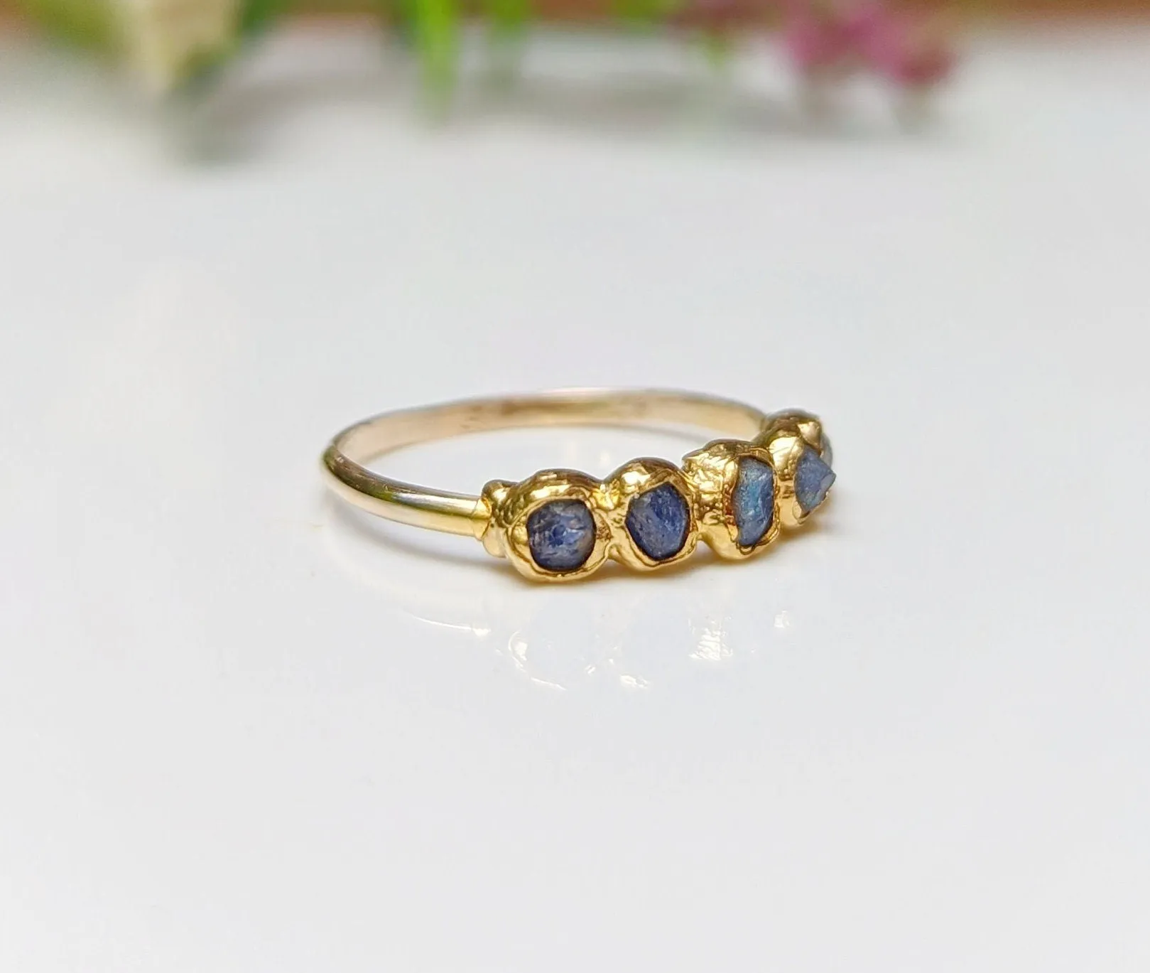 Raw Sapphire Multi-stone ring