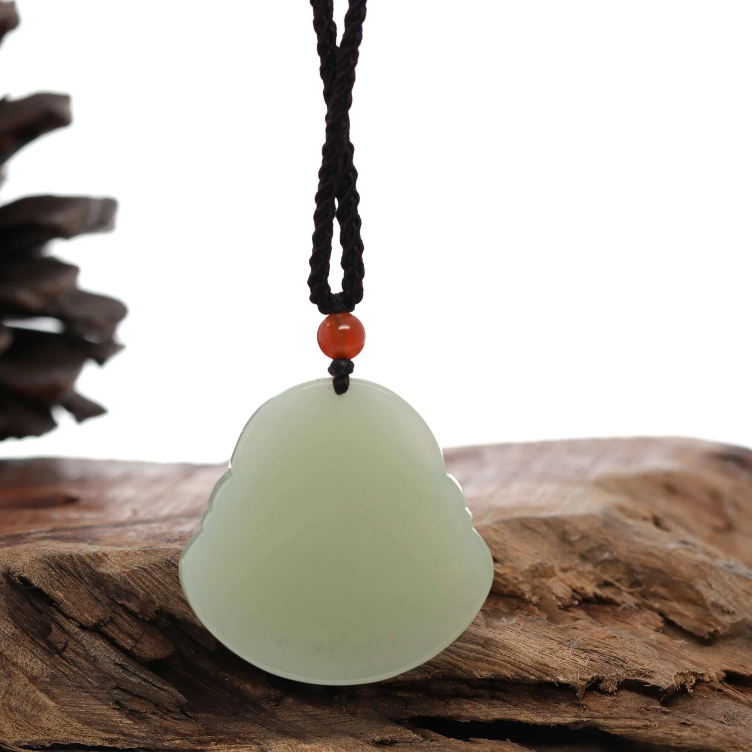 RealJade® Co. "Goddess of Compassion Buddha" Genuine White Jade Pendant Necklace