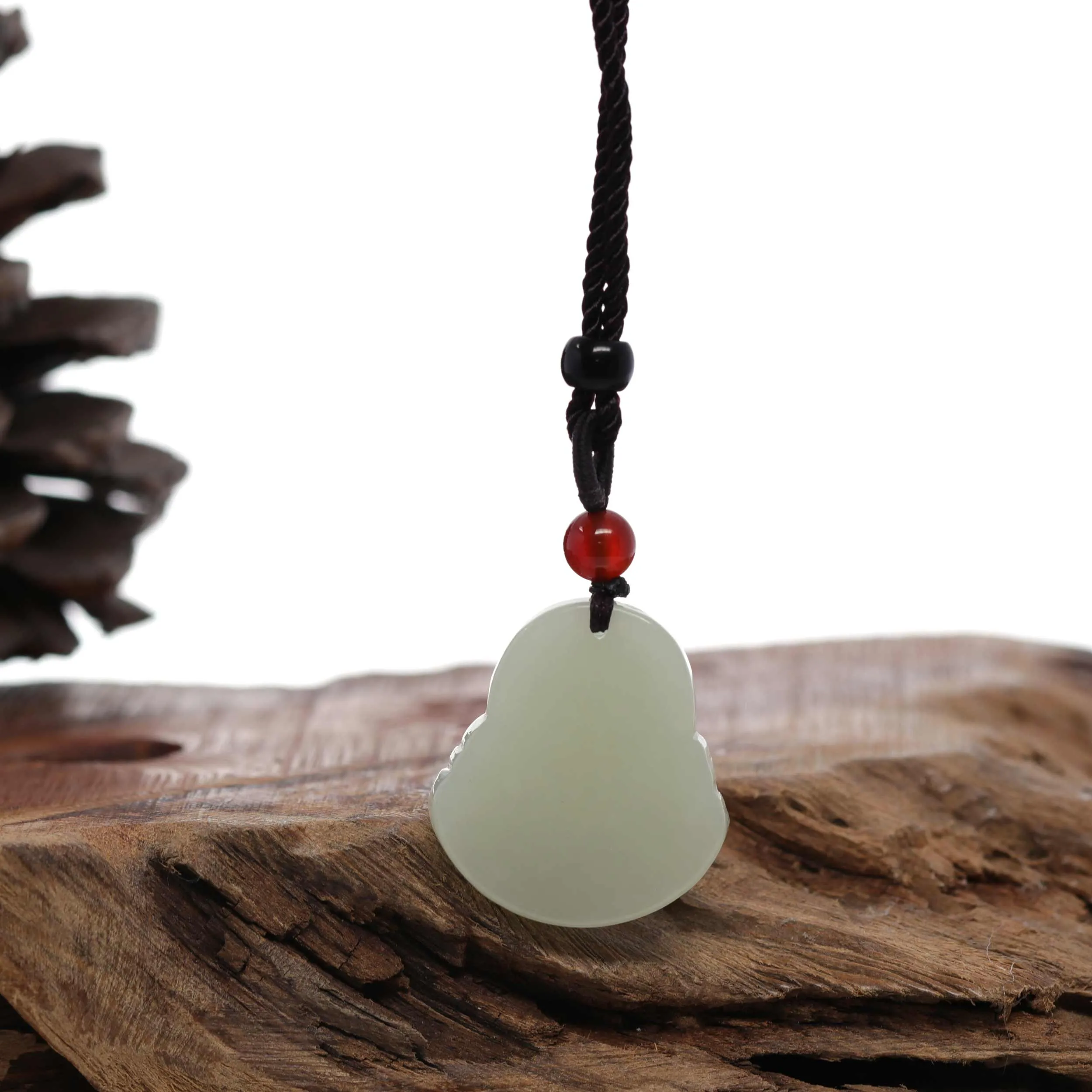RealJade® Co. "Goddess of Compassion Buddha" Genuine White Jade Pendant Necklace