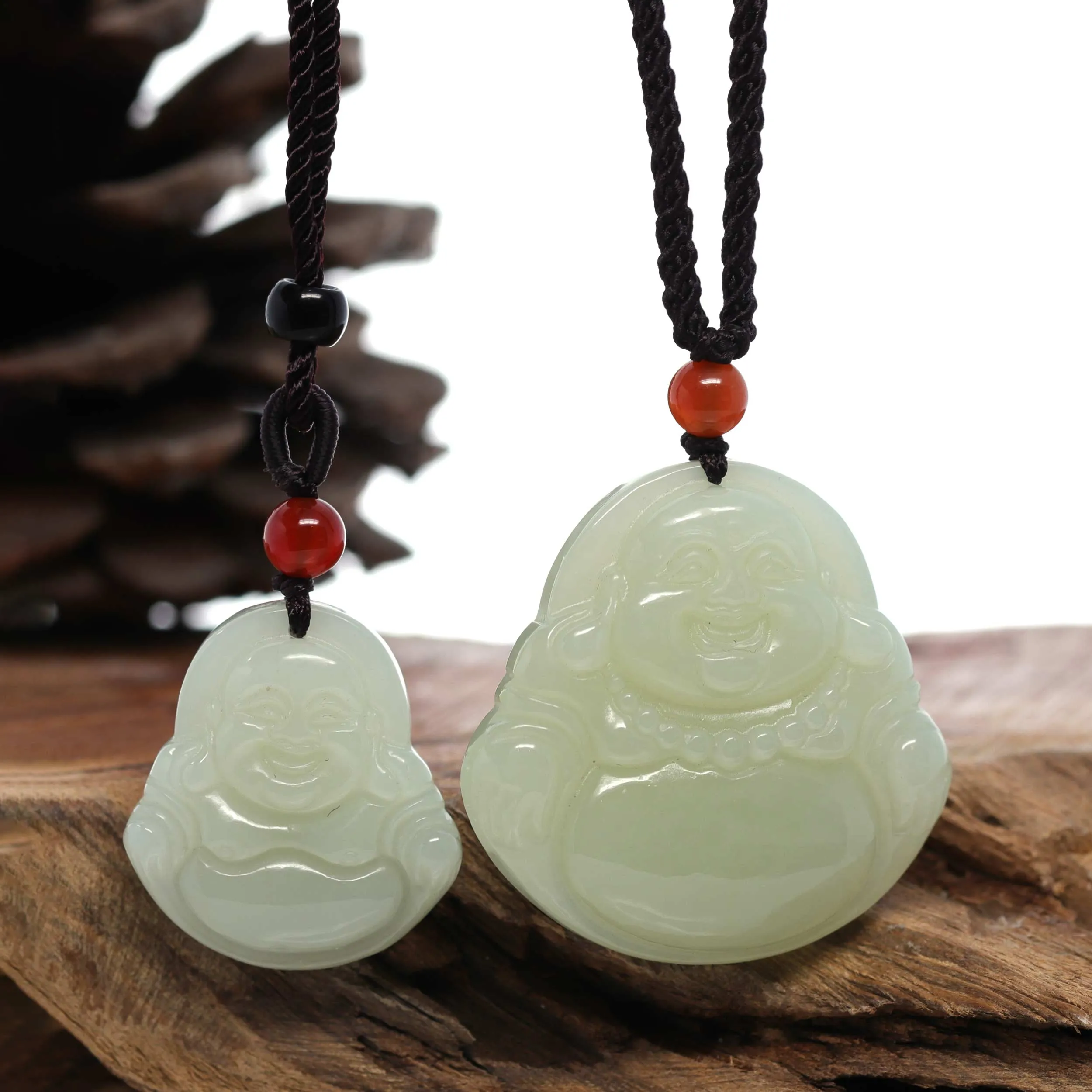 RealJade® Co. "Goddess of Compassion Buddha" Genuine White Jade Pendant Necklace