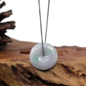 RealJade® Co. "Good Luck Button" Necklace Lavender Jadeite Jade Lucky Ping An Kou Pendant