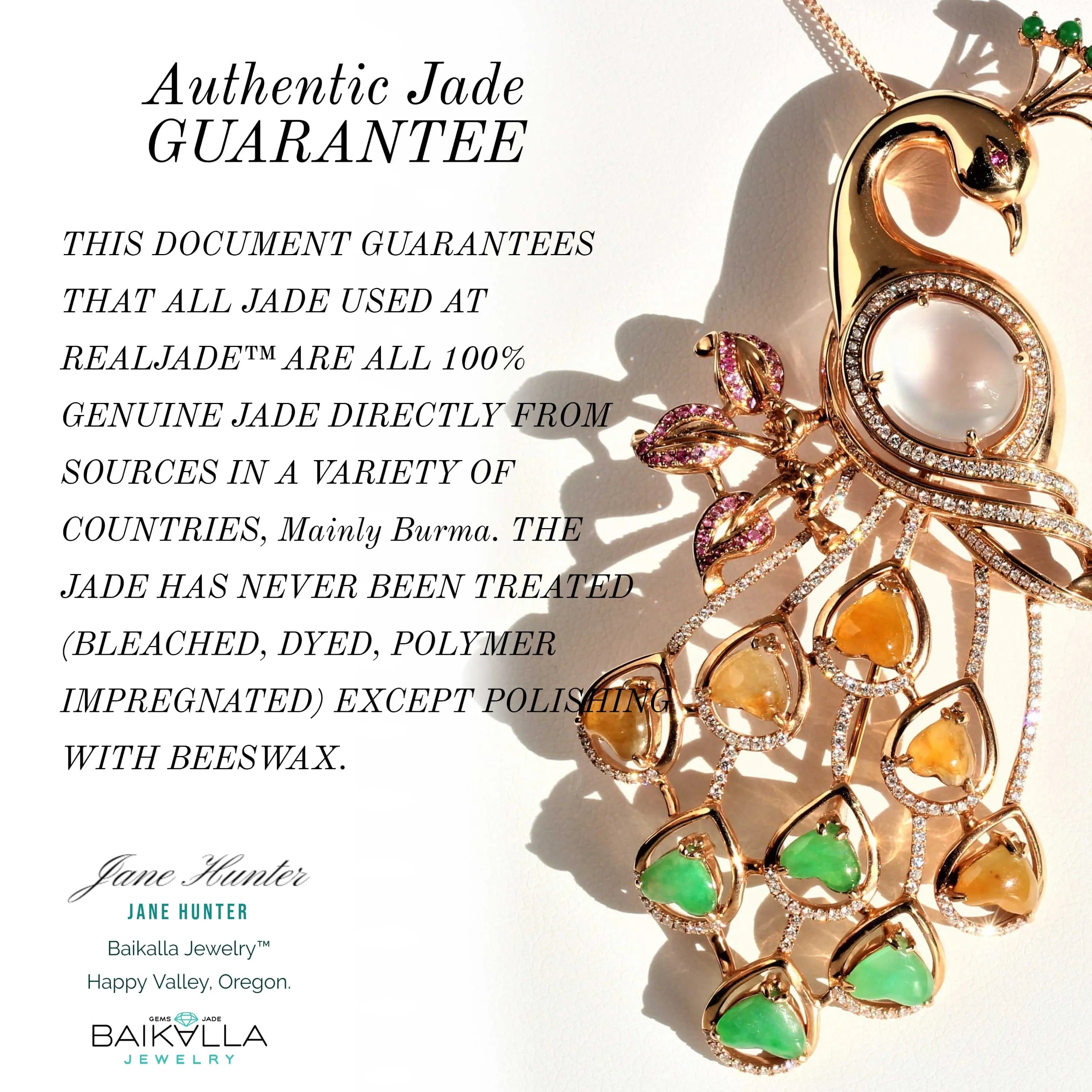 RealJade® "Alice" 18k Rose Gold Ice Jadeite Jade Diamond Pendant Necklace