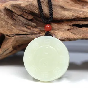 RealJade® "Classic Yin Yang" Genuine HeTian White Nephrite Jade Yinyang Pendant Necklace