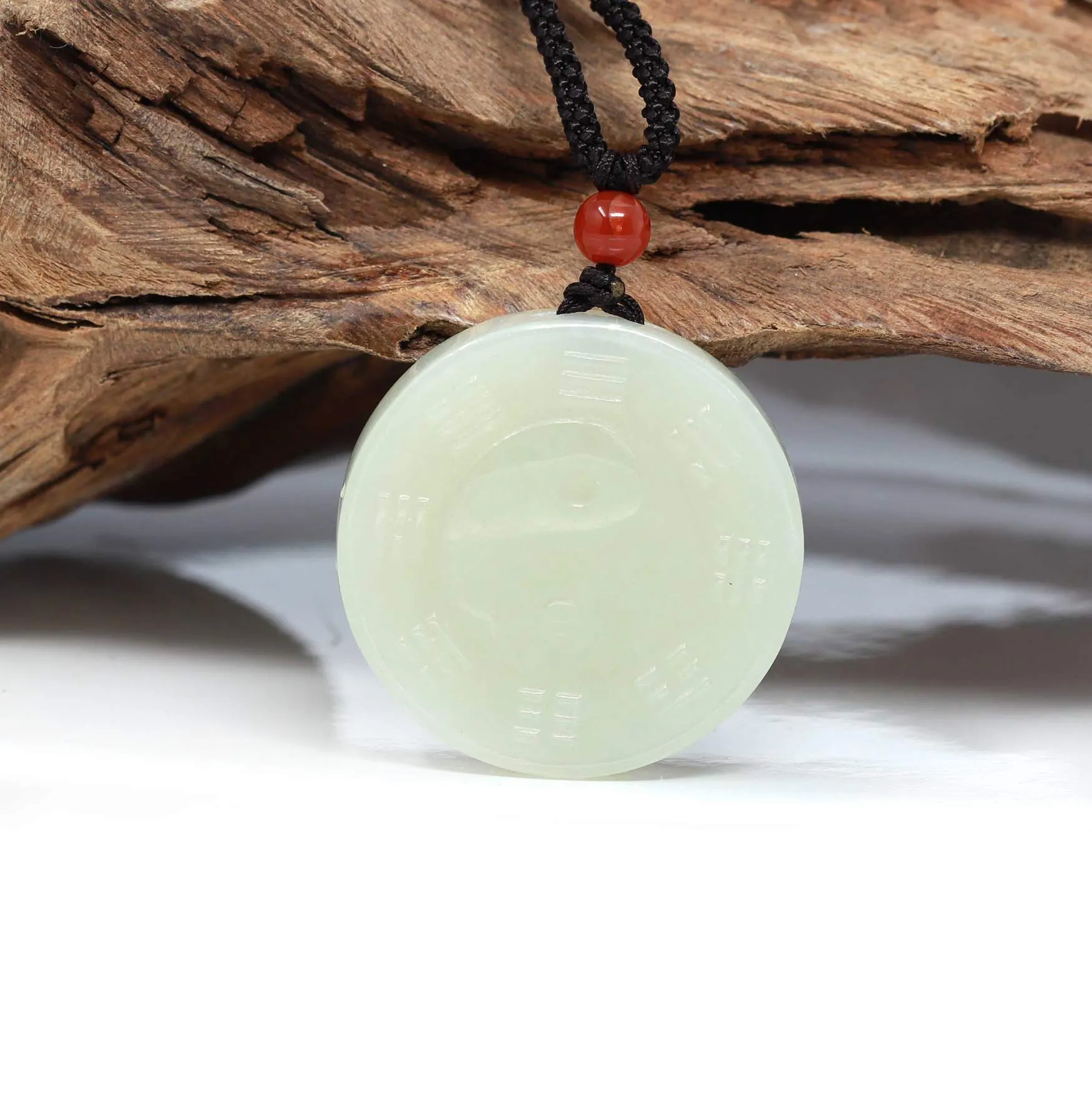 RealJade® "Classic Yin Yang" Genuine HeTian White Nephrite Jade Yinyang Pendant Necklace