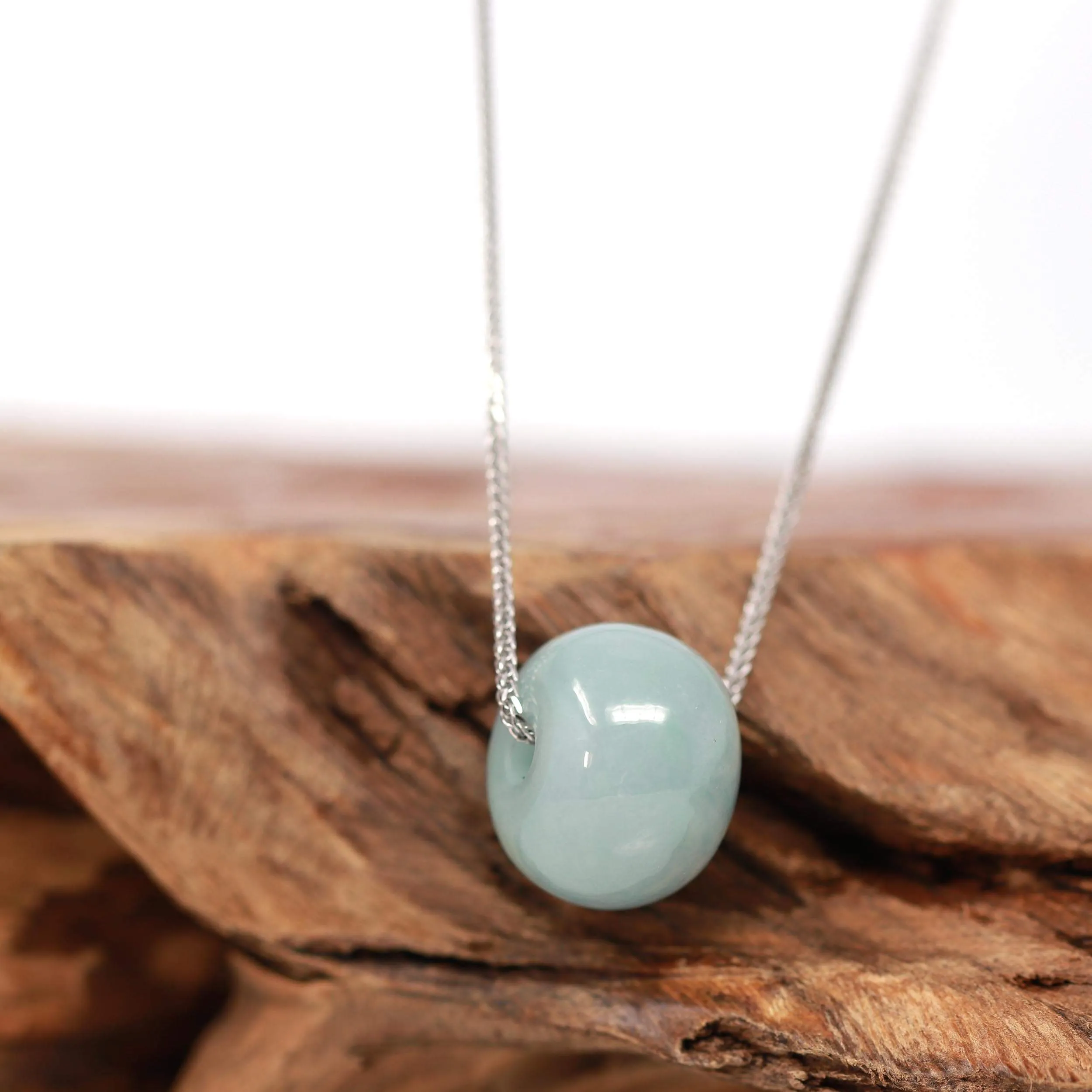 RealJade® "Good Luck Button" Necklace Real Rich Green Jade Lucky KouKou Pendant Necklace