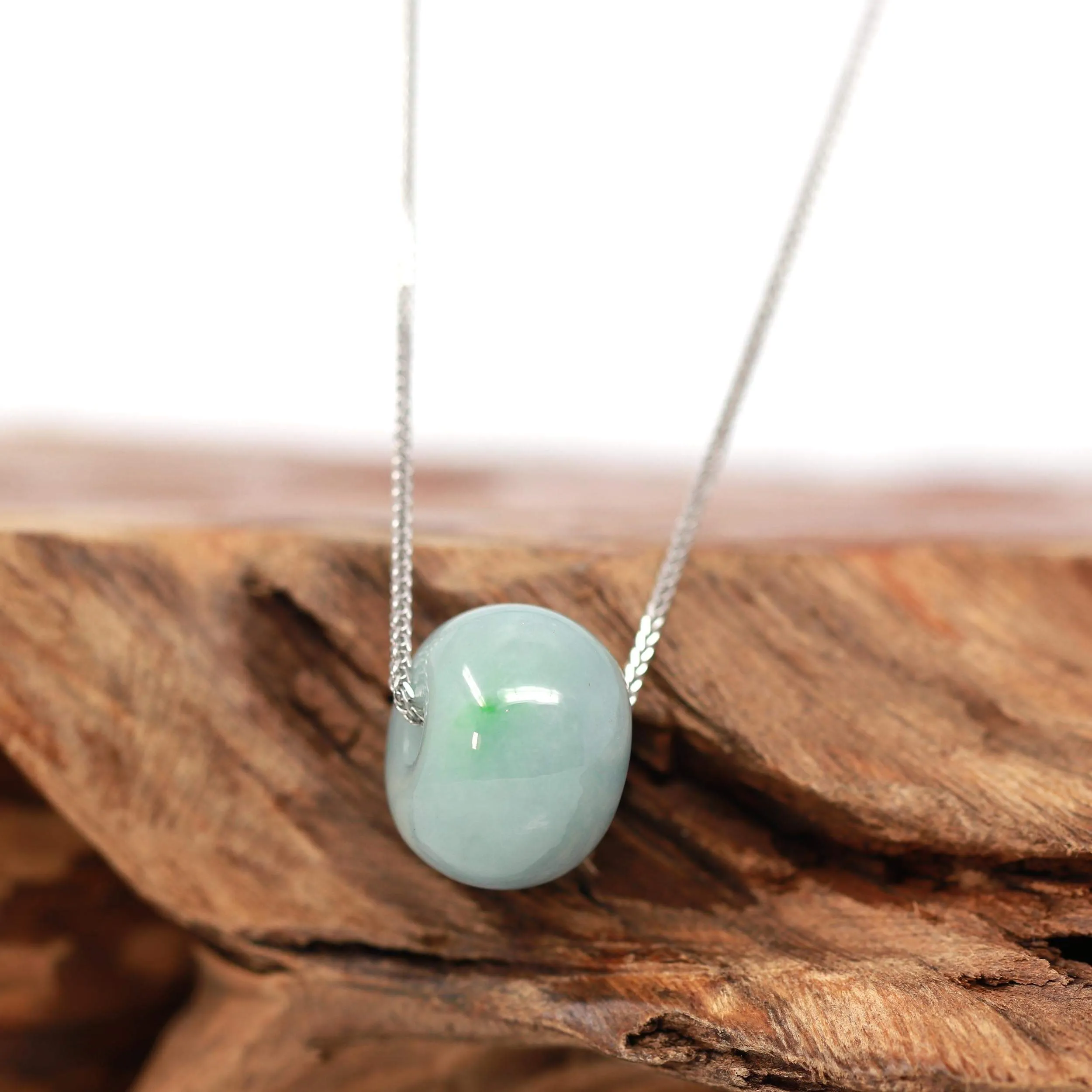 RealJade® "Good Luck Button" Necklace Real Rich Green Jade Lucky KouKou Pendant Necklace