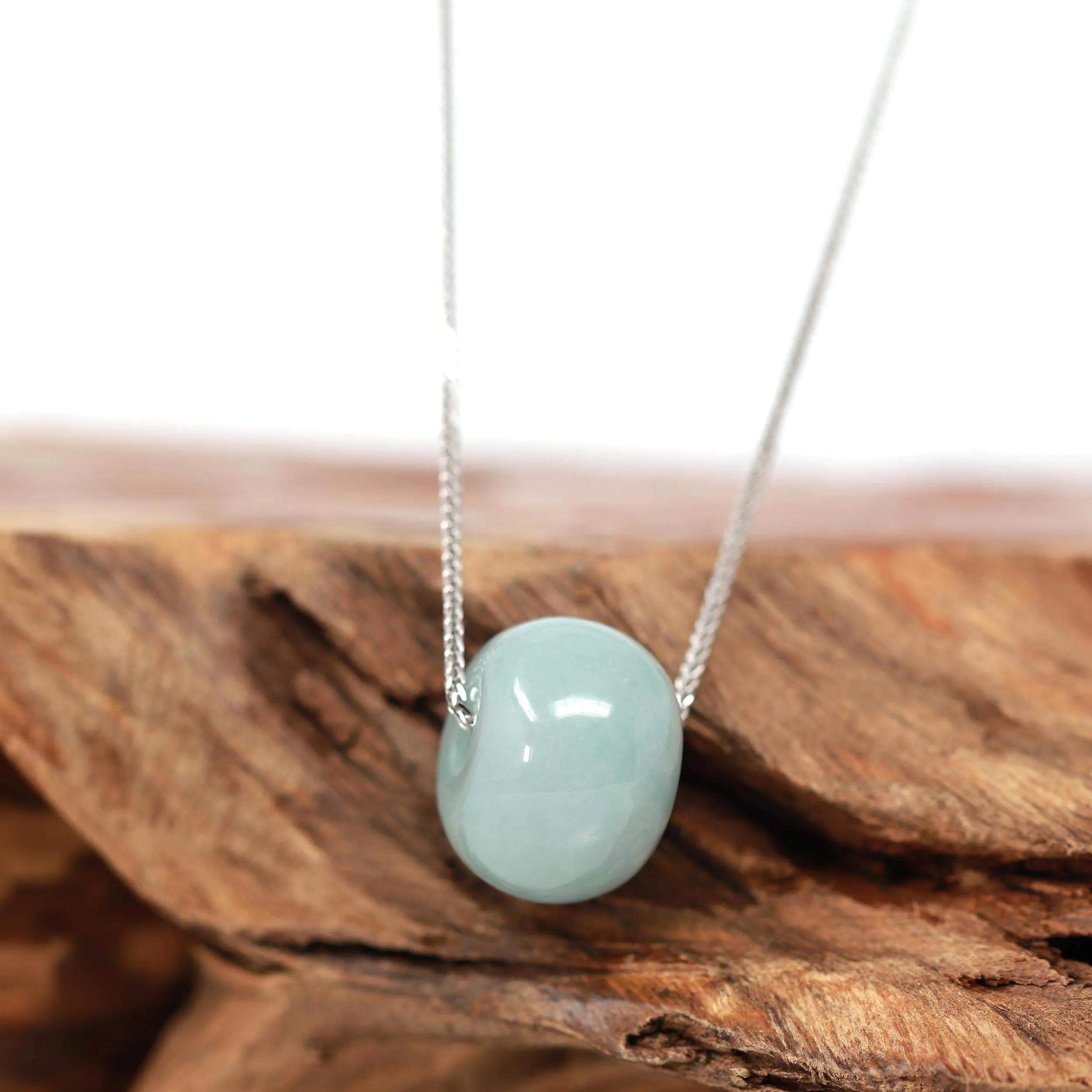 RealJade® "Good Luck Button" Necklace Real Rich Green Jade Lucky KouKou Pendant Necklace