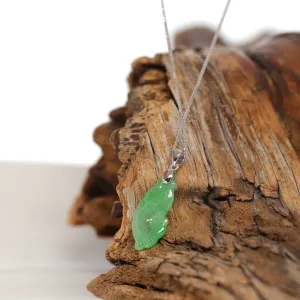RealJade® "Prosperity Every Year (年年有鱼)" Lucky Fish Carving Pendant Necklace Natural Jadeite Jade JG163