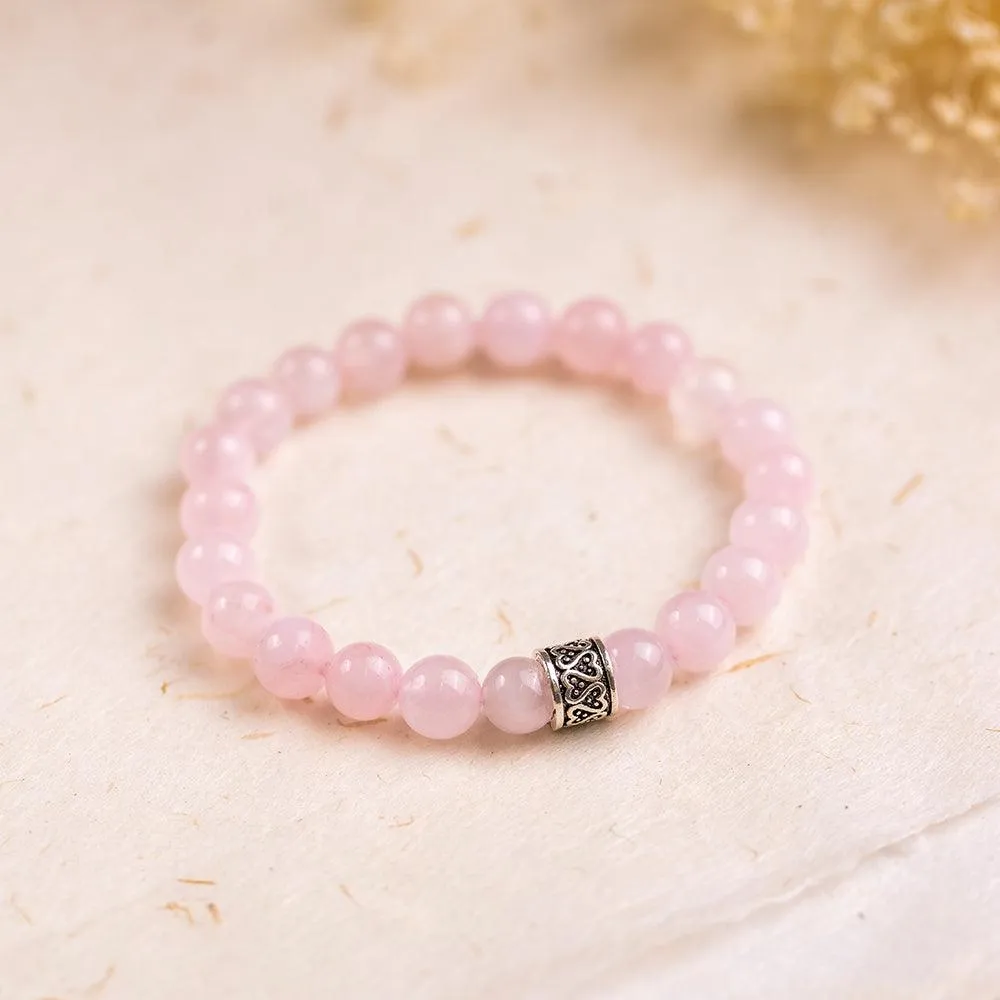 Rose Quartz Gemstone Bracelet - Delara Collection