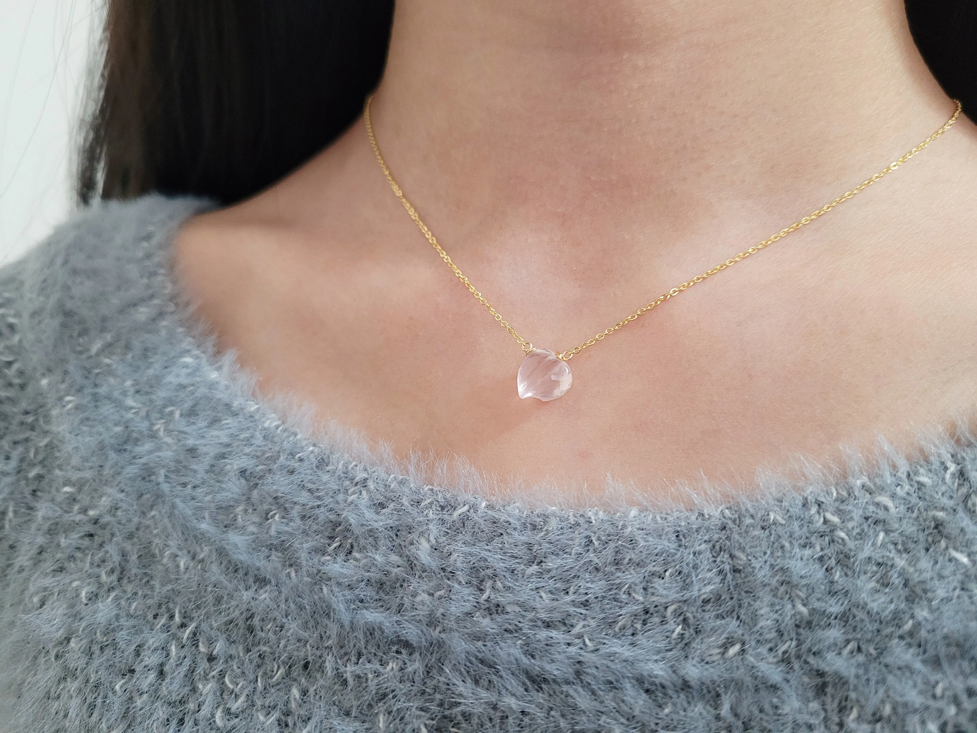 Rose Quartz Heart Pendant