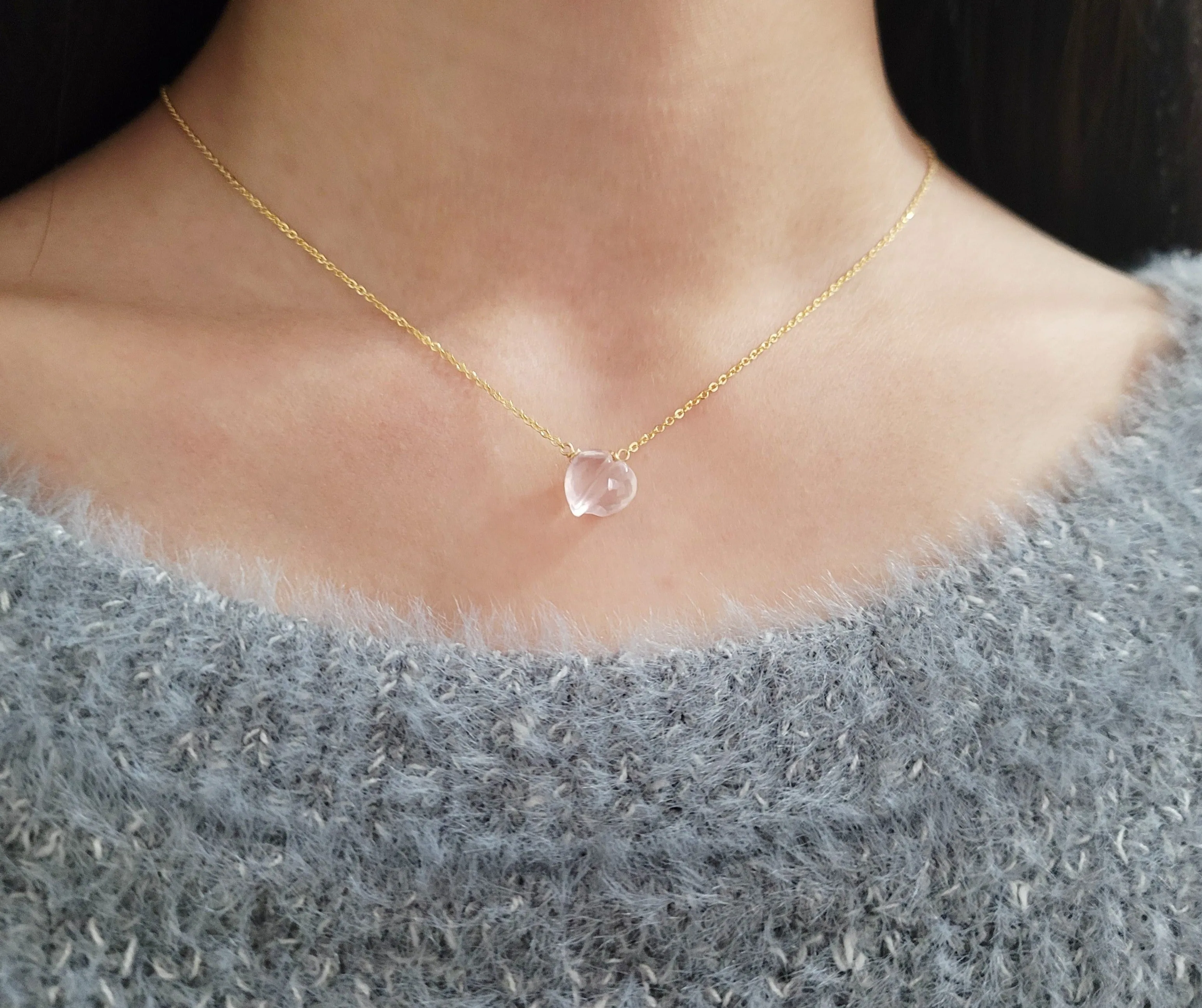 Rose Quartz Heart Pendant