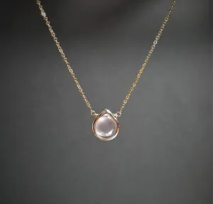 Rose Quartz Heart Shaped Pendant Necklace