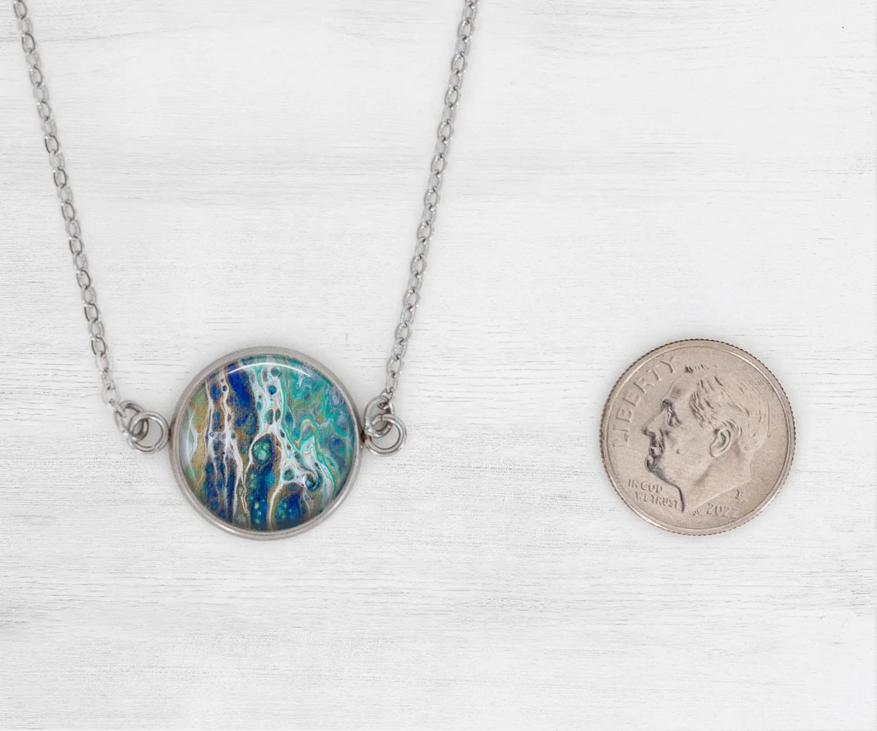 Sapphire Shores Large Circle Necklace | Beach Jewelry | Handmade