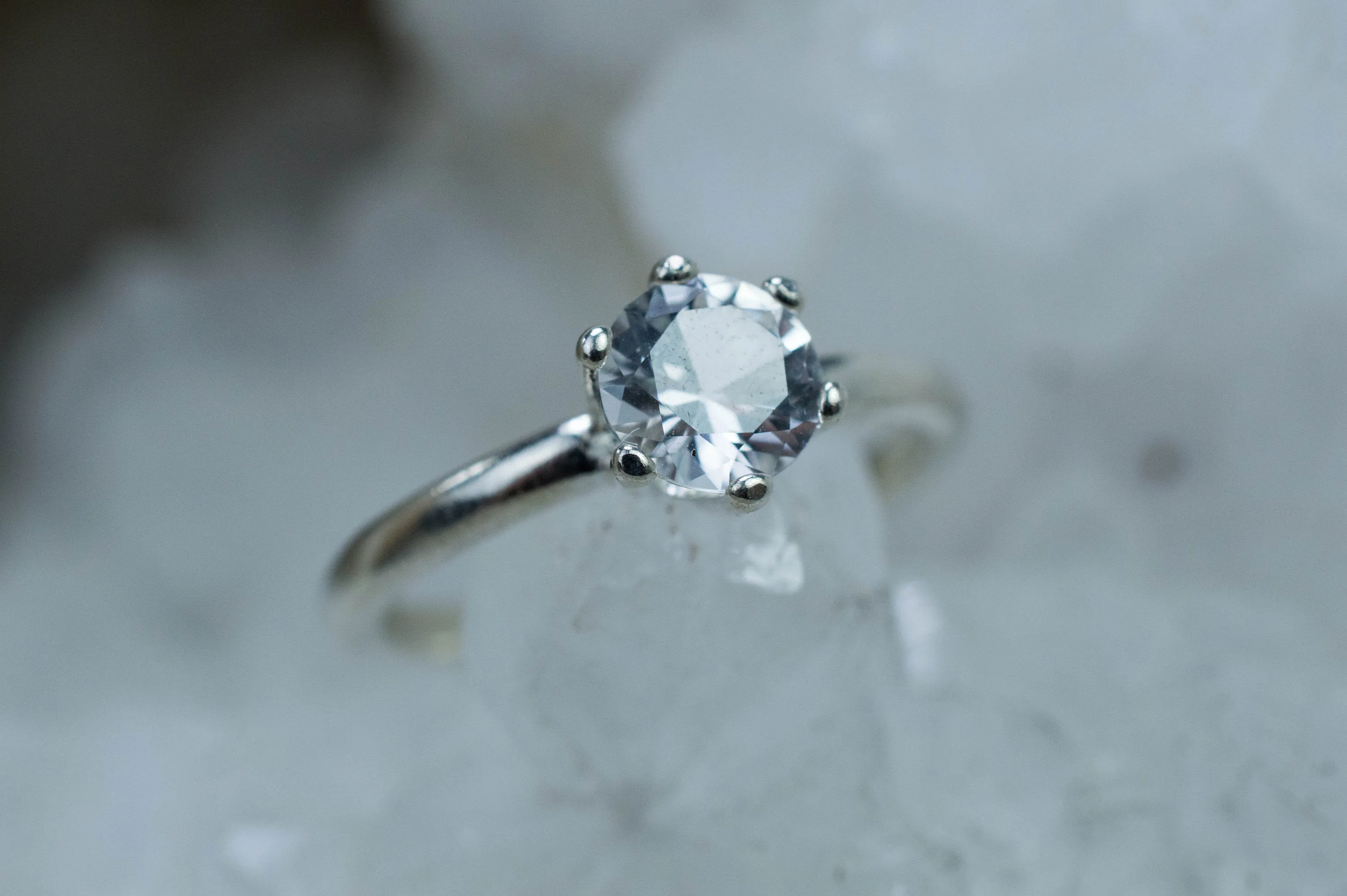 Silver Topaz Ring, Genuine Untreated Brazilian Topaz; 0.815cts