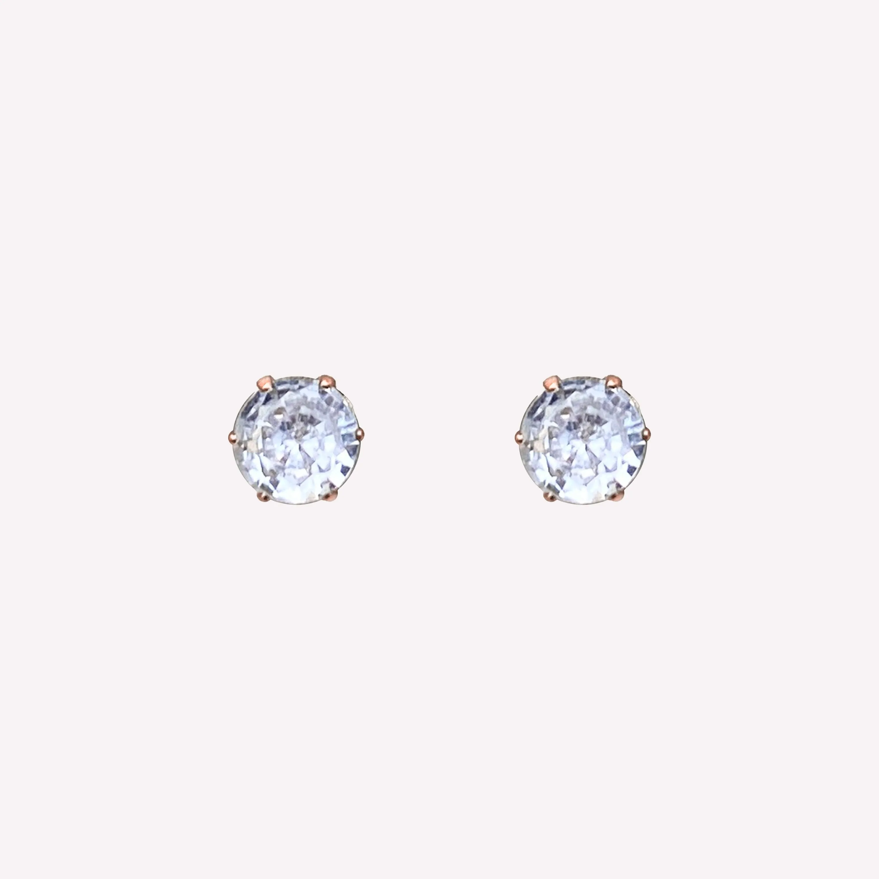 SMALL RHINESTONE STUD EARRINGS IN ROSE GOLD