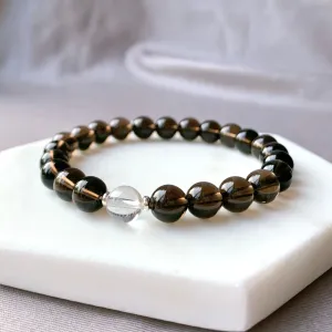 Smokey & Clear Quartz Beaded Bracelet