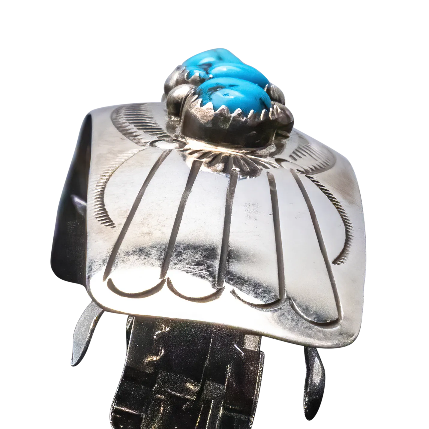 Sterling Silver Kingman Turquoise Barrette | Artisan Handmade