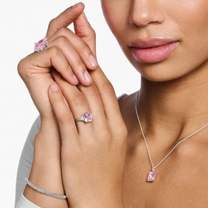 Sterling Silver Pink Stone Ring TR2362-051-9