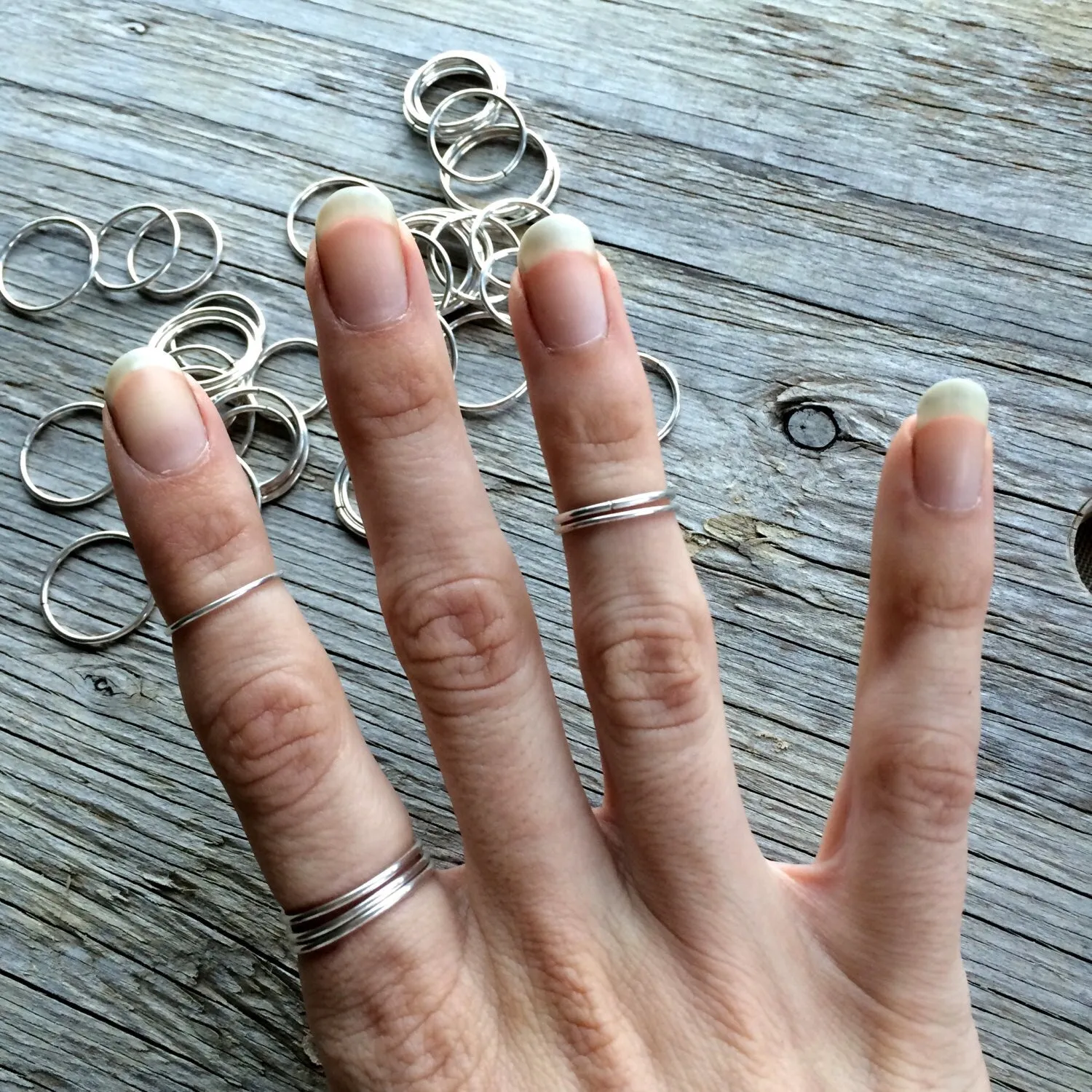 Sterling silver stacking ring | Dainty silver midi rings