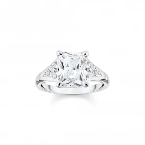 Sterling Silver White Stone Ring TR2362-051-14