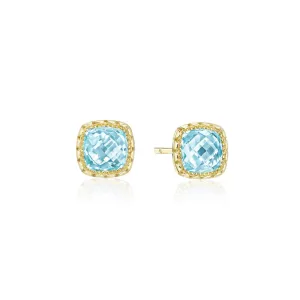 Tacori 14K Yellow Gold Cushion Sky Blue Topaz Stud Earrings SE25602FY