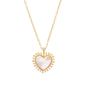 Talis Chains Mini Heart Pendant - Mother of Pearl