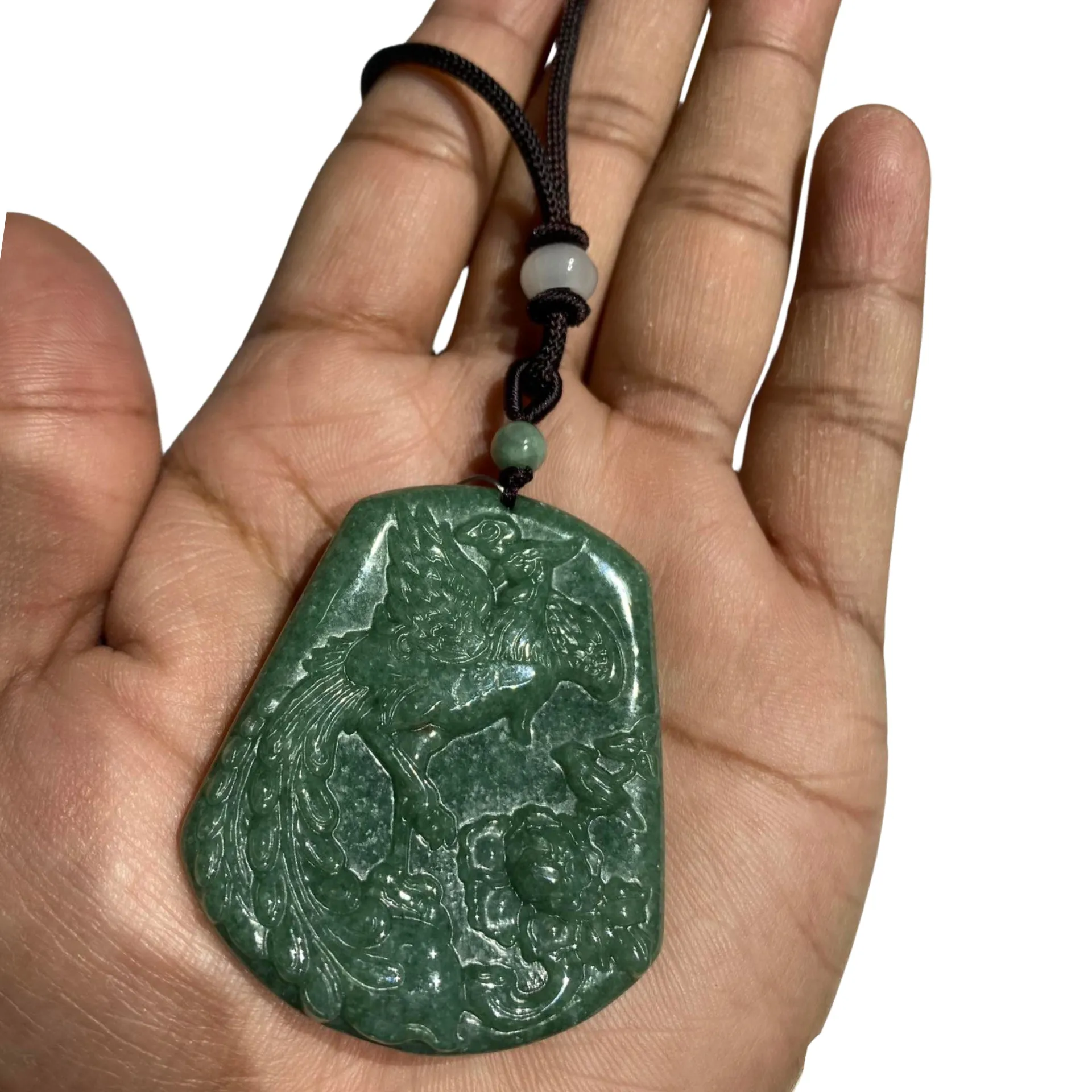 The Vault |Genuine  Natural Myanmar Jadeite Phoenix Necklace