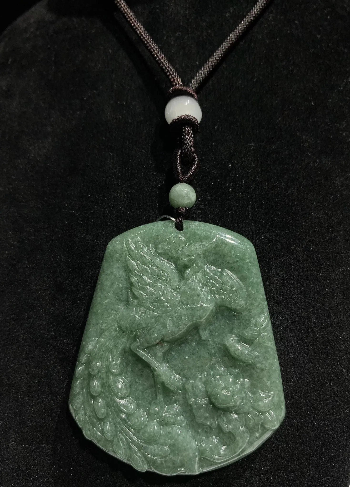 The Vault |Genuine  Natural Myanmar Jadeite Phoenix Necklace