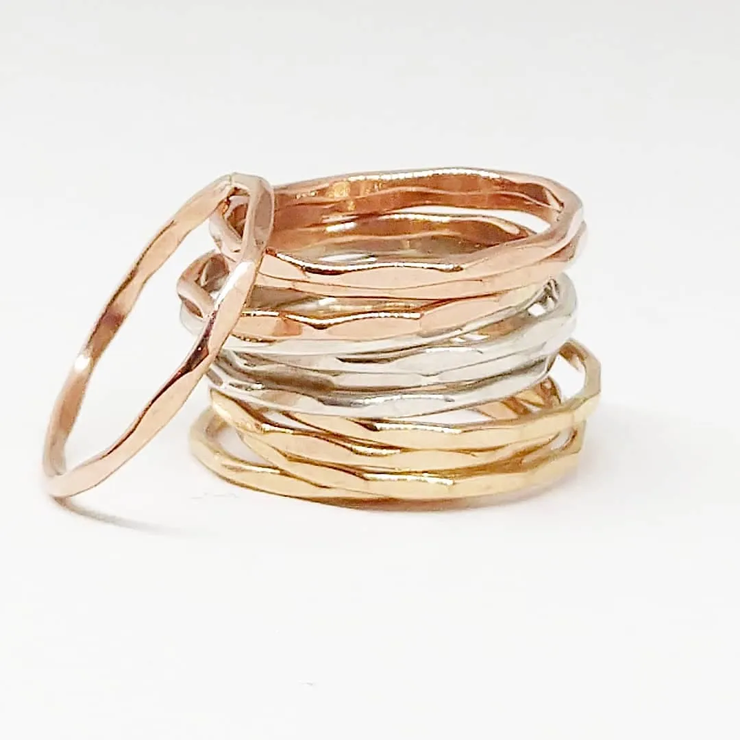 Thin Stacking Ring, Midi Ring - Rose Gold Filled, 14k Gold Filled or Sterling Silver - Handmade Jewelry