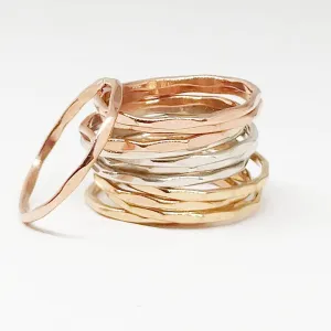 Thin Stacking Ring, Midi Ring - Rose Gold Filled, 14k Gold Filled or Sterling Silver - Handmade Jewelry