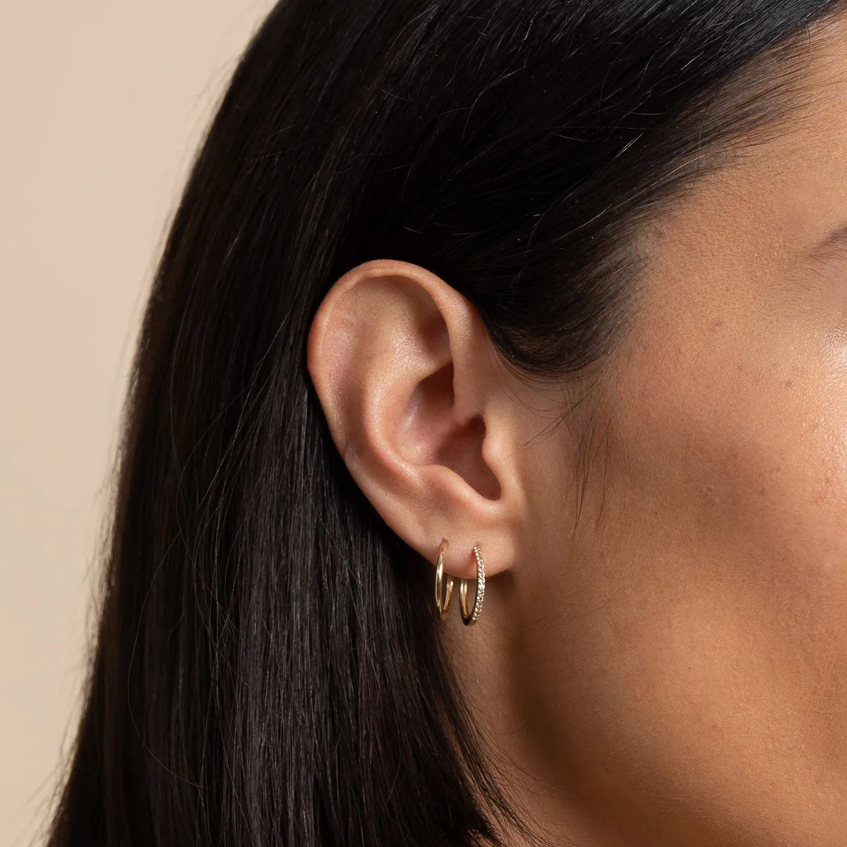 Topaz 12mm Hoops in Solid Gold