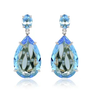 TRANSPARENZA Earrings (0777) - Blue Topaz / YG