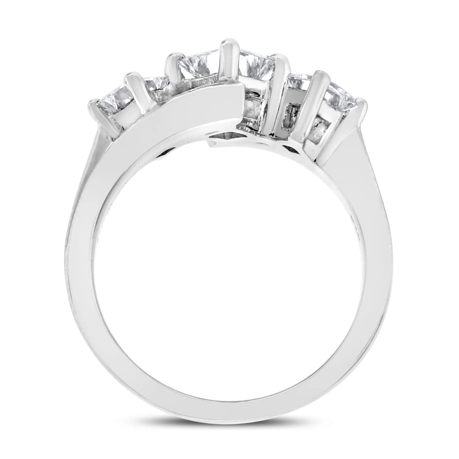 Trinity Engagement Ring (1.20 ct Princess Cut Diamonds) in White Gold
