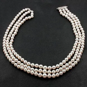 Triple Strand Pearl Necklace
